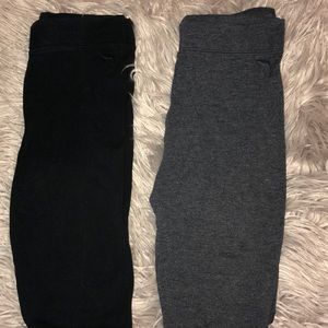 Black and grey pink leggings